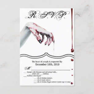 3,5x5 R.S.V.P. Kartenzombie Tropfen Vampire Goth Einladung