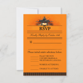 3.5x5 RSVP-Karte - Menüauswahl - Halloween-Liebe RSVP Karte