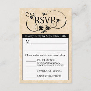 3.5x5 UAWG Menu Card - Schwarz-Weiß- und Schwarz-B RSVP Karte