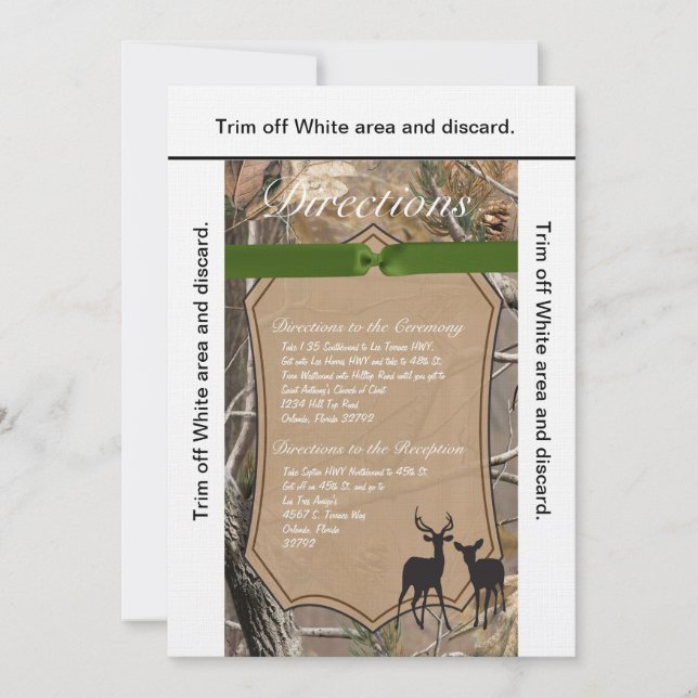 3.5x6 Anfahrt Kartenjäger Camouflage Camoflauge Hi Einladung (Vorderseite)