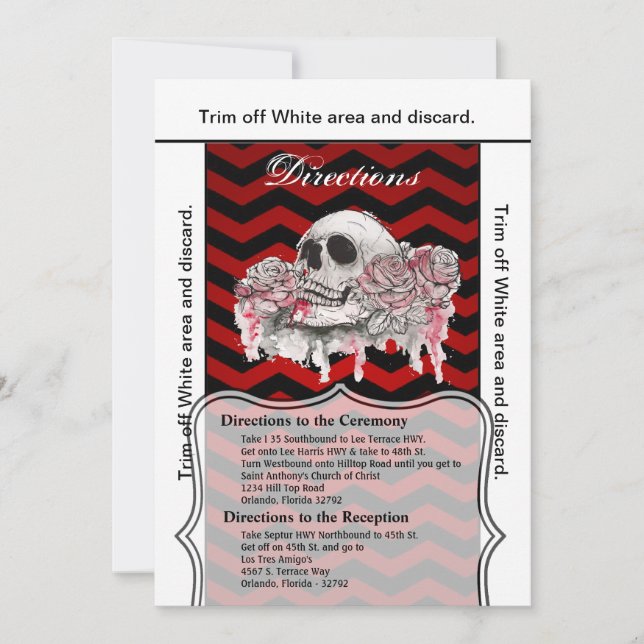 3.5x6 Anfahrt Rose des Schädels der Karte Gothic Z (Vorderseite)