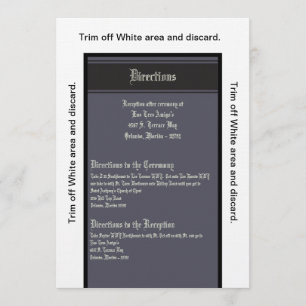 3.5x6 Directions Card Black Krawatte Affair Einladung