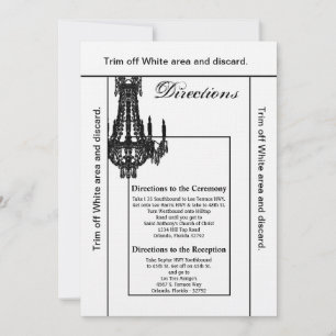 3.5x6 Directions Card Crystal Chandelier Glitz Gla Einladung