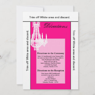 3.5x6 Directions Card Crystal Chandelier Glitz Gla Einladung