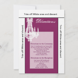 3.5x6 Directions Card Crystal Chandelier Glitz Gla Einladung