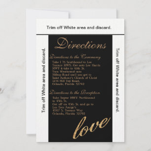 3.5x6 Directions Card Gold Foil Glitzer Liebe Einladung