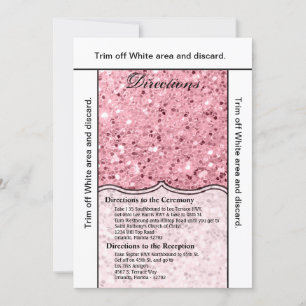 3.5x6 Directions Card Rose Gold Glitzer Einladung