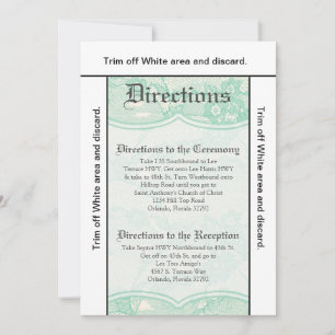 3.5x6 Directors Card Country Mint Lace Print Fab Einladung