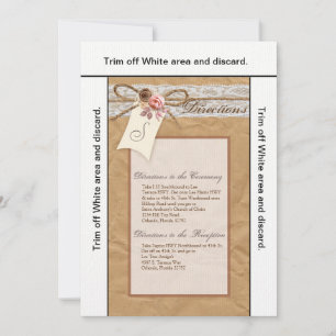 3.5x6 Directors Card Kraft Paper Lace Twine Bow Einladung