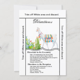 3.5x6 Fahrtkarte Boho Llama Bohemisch Cacti De Einladung