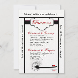 3.5x6 Fahrtkarte Lady Bug Dandilion Blume Einladung