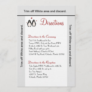 3.5x6 Fahrtkarte Pinguin Liebe Coup Einladung