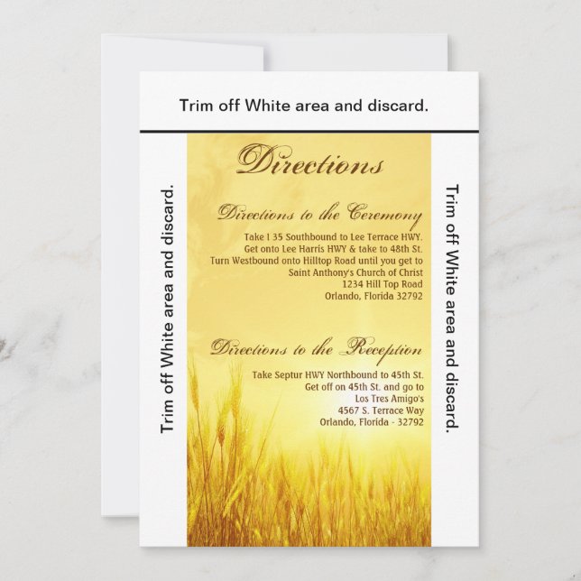 3.5x6 Fahrtkarte Sonnenaufgang Weizenland Rustikal Einladung (Vorderseite)