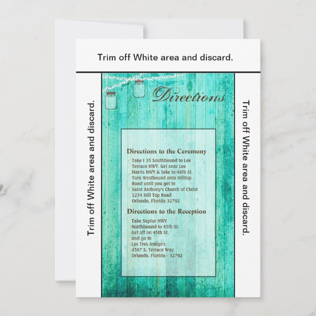 3.5x6 Richtung Kartenmason Jar String Lights Wood Einladung (Vorderseite)