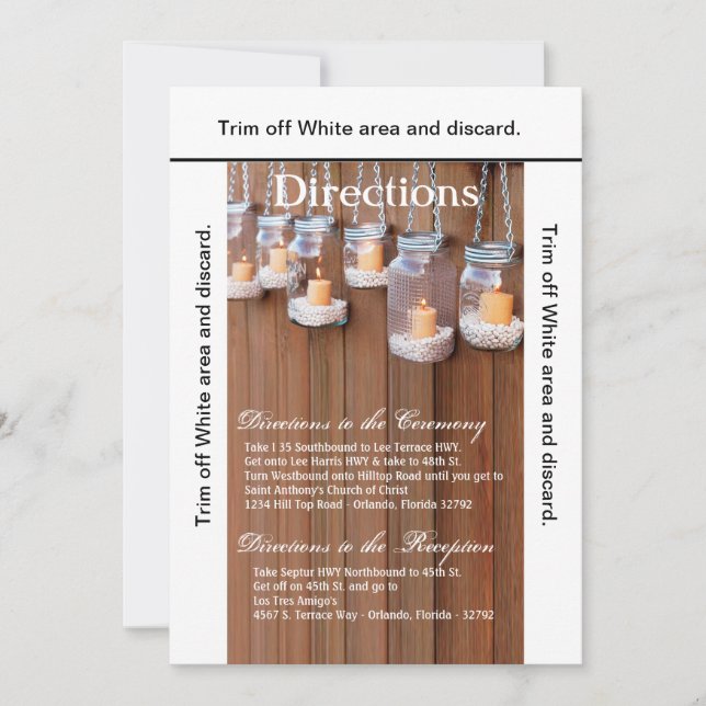 3.5x6 Richtung Mason Jar Candle Lights Nigh Einladung (Vorderseite)