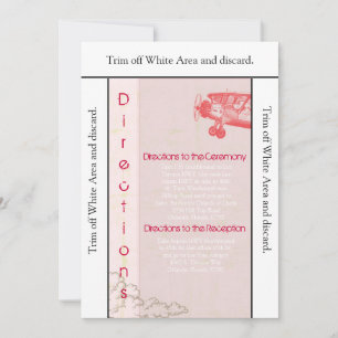 3.5x6 Vintages Flugzeug mit Flugkarte in Wolken Einladung