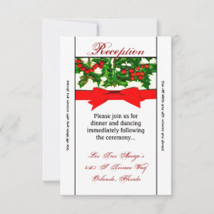 3.5x7 Empfangskarte Baughs of Holly Berry Christm Einladung