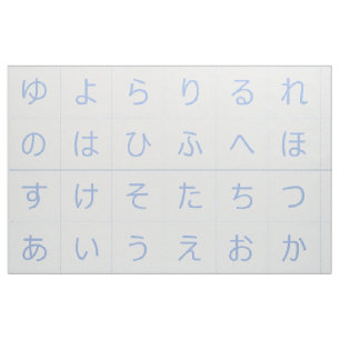 3,75" Hiragana Baby Blocks Faces Blue Segaiha Stoff