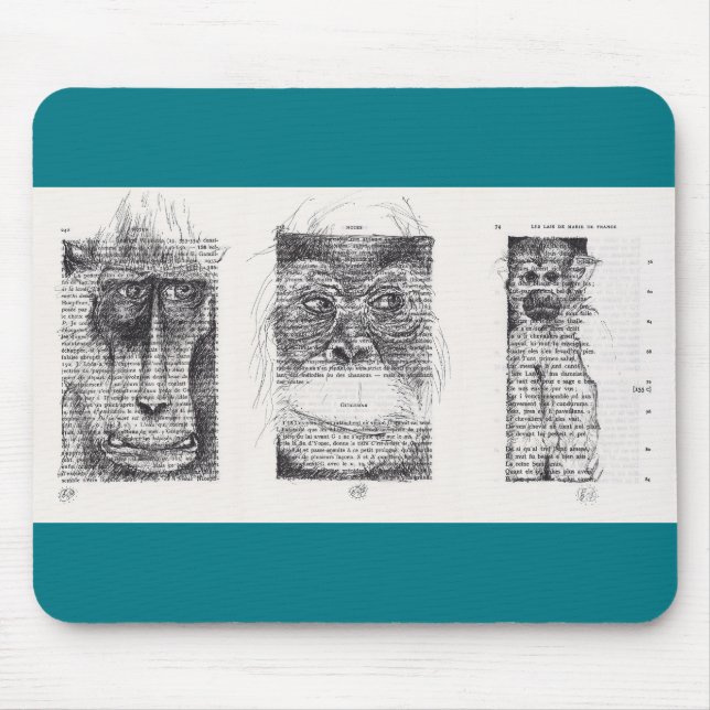 3 Affen Chinesisches Neujahr 2016 Mousepad (Vorne)