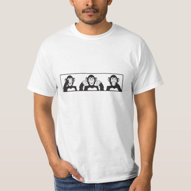 3 Affen - ich sehe, kein Übel zu hören und zu T-Shirt (Vorderseite)