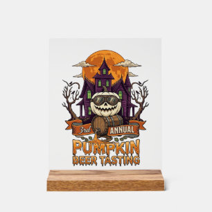 3. alljährliche Kürbisbier-Verkostung Halloween Sp Acrylschild