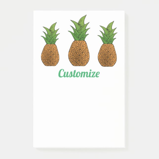 3 Ananas Thunder_Cove Post-it Klebezettel (Vorderseite)