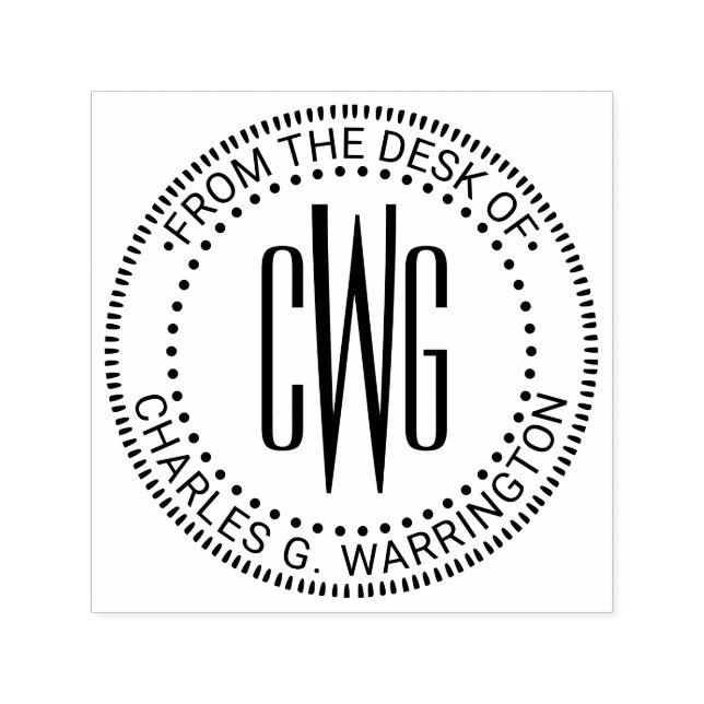 3 Anfangsbuchstabe Monogramm #4 vom Schreibtisch d Permastempel (Design)