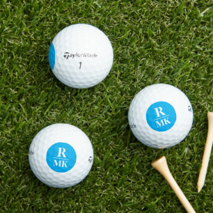 3 Anfangsbuchstaben Mit Monogramm Azure Blue Golfball