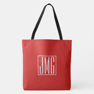 3 Anfangsbuchstaben Monogramm Rot & Weiß (oder D