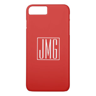 3 Anfangsbuchstaben Monogramm Rot & Weiß (oder D Case-Mate iPhone Hülle