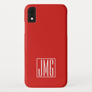 3 Anfangsbuchstaben Monogramm   Rot & Weiß (oder D Case-Mate iPhone Hülle