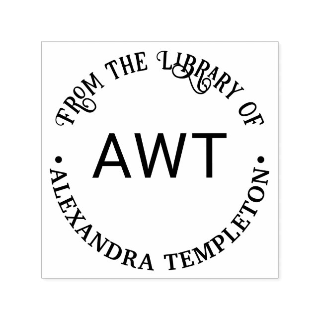 3 Anfangsmonogramm Aus der Bibliothek des Buchname Permastempel (Design)