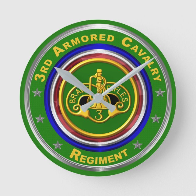 3. Armored Cavalry Keepake Runde Wanduhr (Vorderseite)