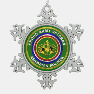 3. Armored Cavalry Keepake Weihnachten Schneeflocken Zinn-Ornament