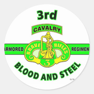 3. ARMORED CAVALRY REGIMENT "BRAVE RIFLES" RUNDER AUFKLEBER