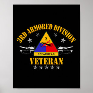 3. Armored Division Veteran Vintag Patriotic Fla Poster