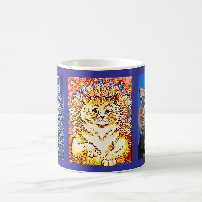 3 Art Katzen von Louis Wain,  Kaffeetasse (Mittel)