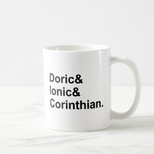 3 Arten von griechischen Säulen Dorisch Ionisch Kaffeetasse