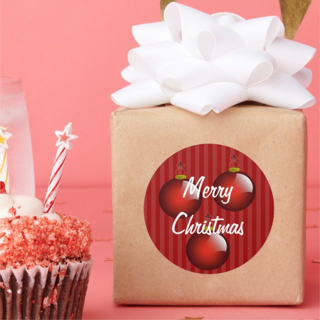 3 Aufkleber für Rot-Ornamente (Party)