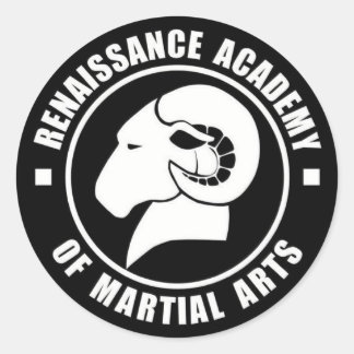 3" Aufkleber, Set 6, Weiß auf Schwarz Runder Aufkleber