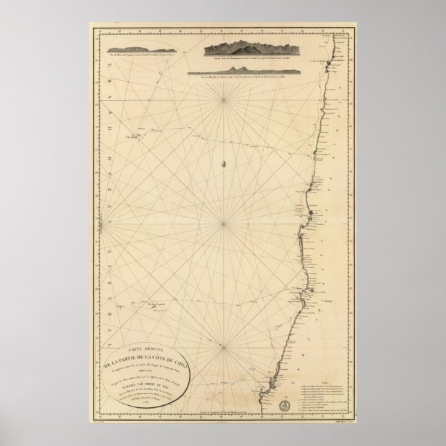 3 Ausblick auf die Küste, Chile Poster (Vorne)