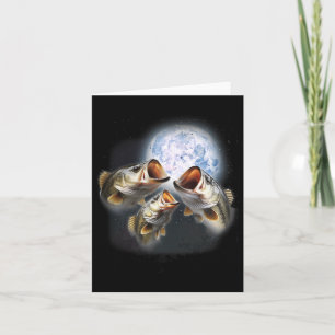 3 B Fische auf dem Mond Funny B Fischen Lover Fish Karte