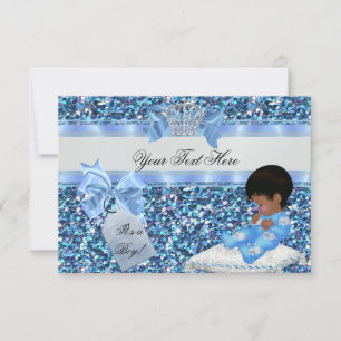 3 Baby Shower Junge Blaue Kleiner Prinz Hasen Einladung
