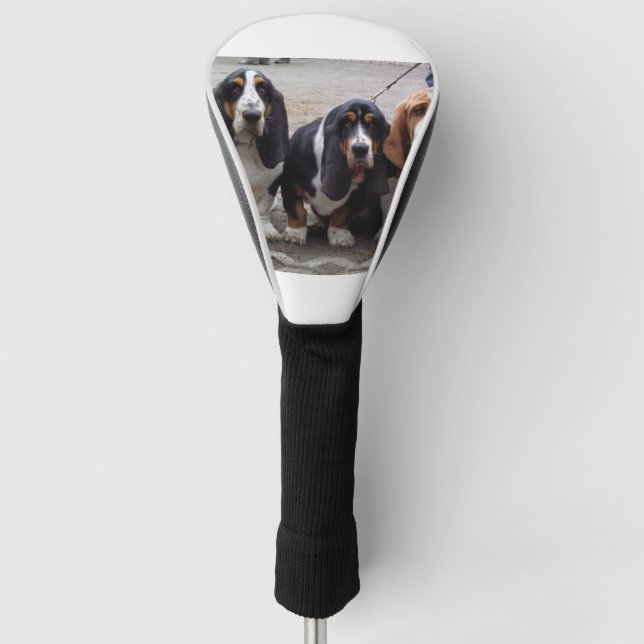 3 Basset_hound_Welpen Golf Headcover (Vorderseite)