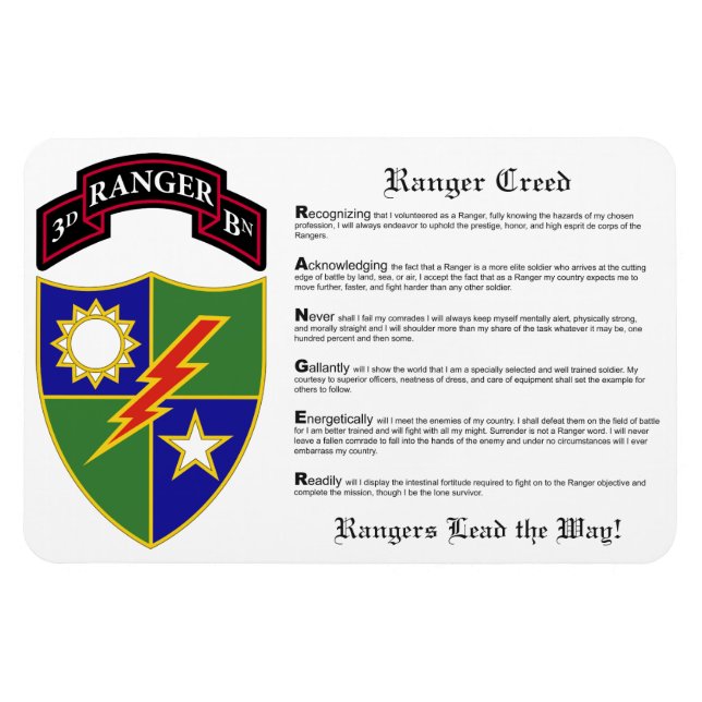 3. Bataillon - 75. Ranger Regiment Magnet 4x6 (Horizontal)