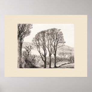 3 Bäume Cornwall Druck, Eleanor M Hughes Nachdruck Poster