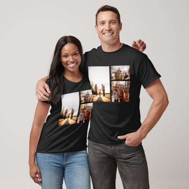 3 Benutzerdefiniertes FotoCollage Personalisiert T-Shirt (Unisex)