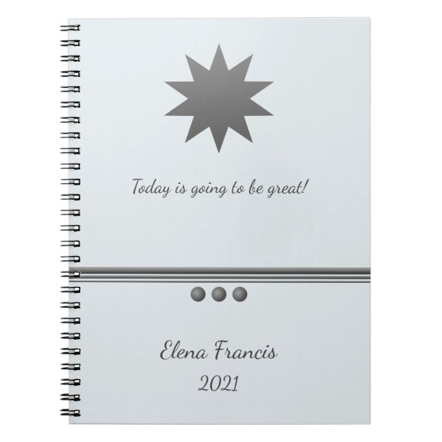 3 Berufliches Silver Text-Notebook Notizblock (Vorderseite)