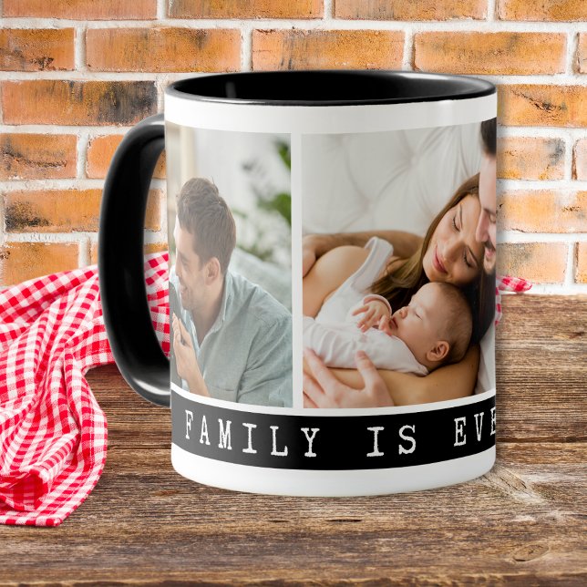 3 Bild Multi Foto Collage Familienangebot Schwarz Tasse (
Multi Photo Collage Family Quote Mug - Design your own coffee cups with  family pictures on them.)