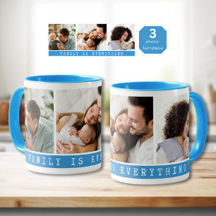 3 Bild Multi-Foto Collage Produktreihe Blue Tasse